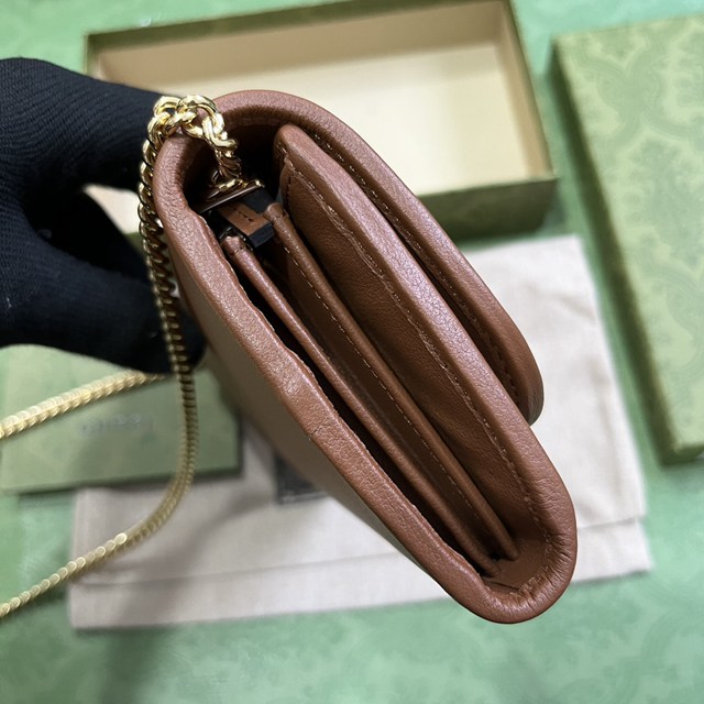 gucci專櫃2024新款原廠皮斜挎手袋 古馳Blondie鏈條女包腋下包 jcp2050